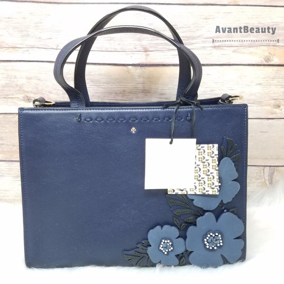 Kate Spade Madison Alpine Drive Sam  Navy Satchel - Picture 2 of 11